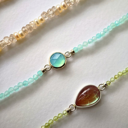 Armschmuck :via+: | Peridot-Reihe mit Andesin-Center-Piece