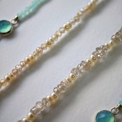 Armschmuck :via: | schmales Edelstein-Armband mit Zirkon & Perle