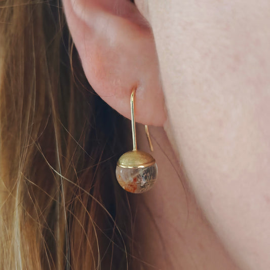 Ohrschmuck :juice: | Unbeschwerte Eleganz in Gelbgold mit Rutilquarz