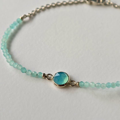 Armschmuck :via+: | Amazonit-Reihe mit Chalcedon-Center-Piece