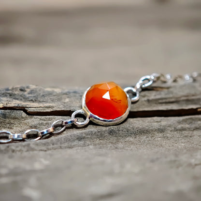 Schmuckset :lava: | Ring & Armschmuck aus Silber mit Karneol & Feueropal
