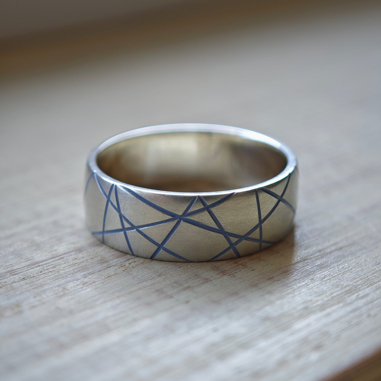 Ring :linea: | geometrisches Unikat aus Silber mit Farbakzent