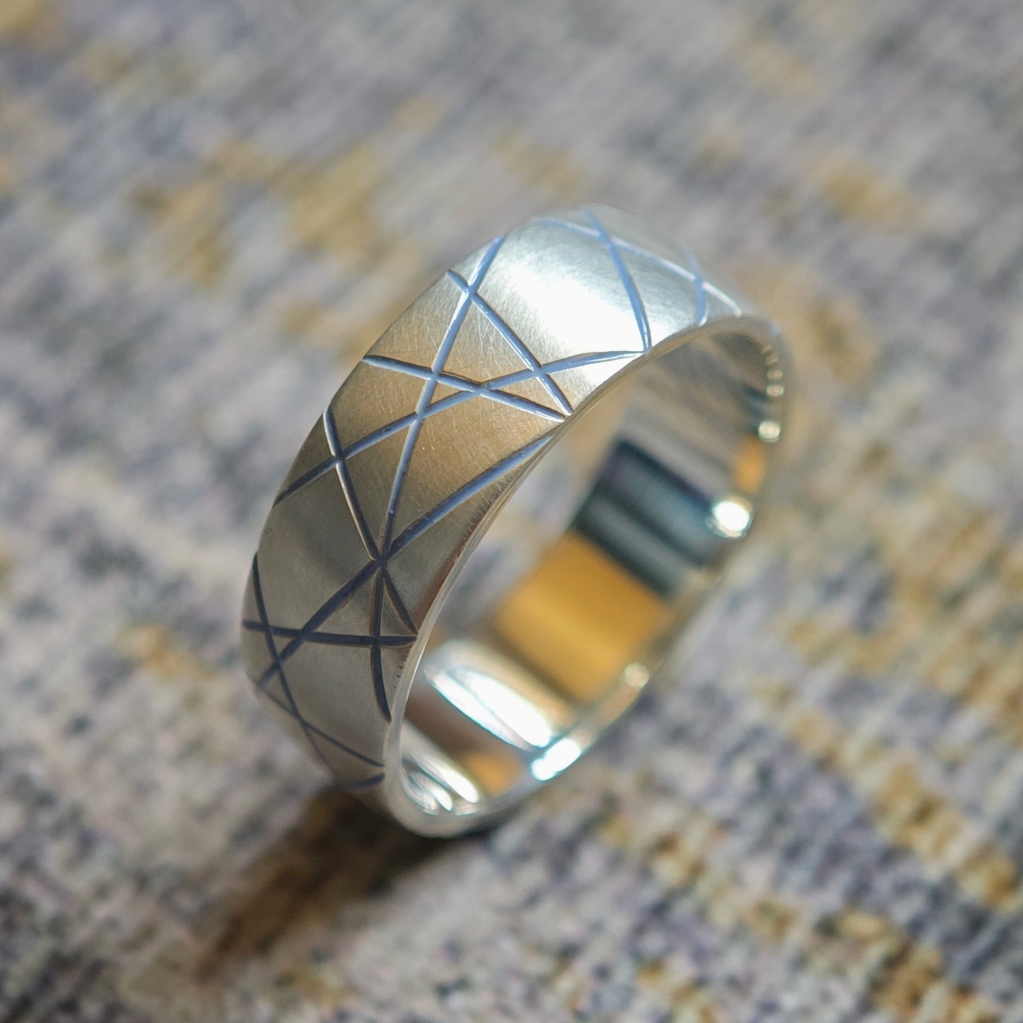 Ring :linea: | geometrisches Unikat aus Silber mit Farbakzent