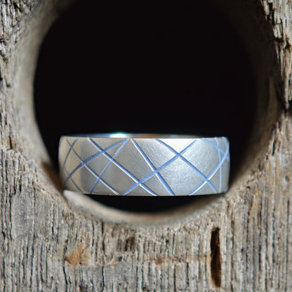 Ring :linea: | geometrisches Unikat aus Silber mit Farbakzent