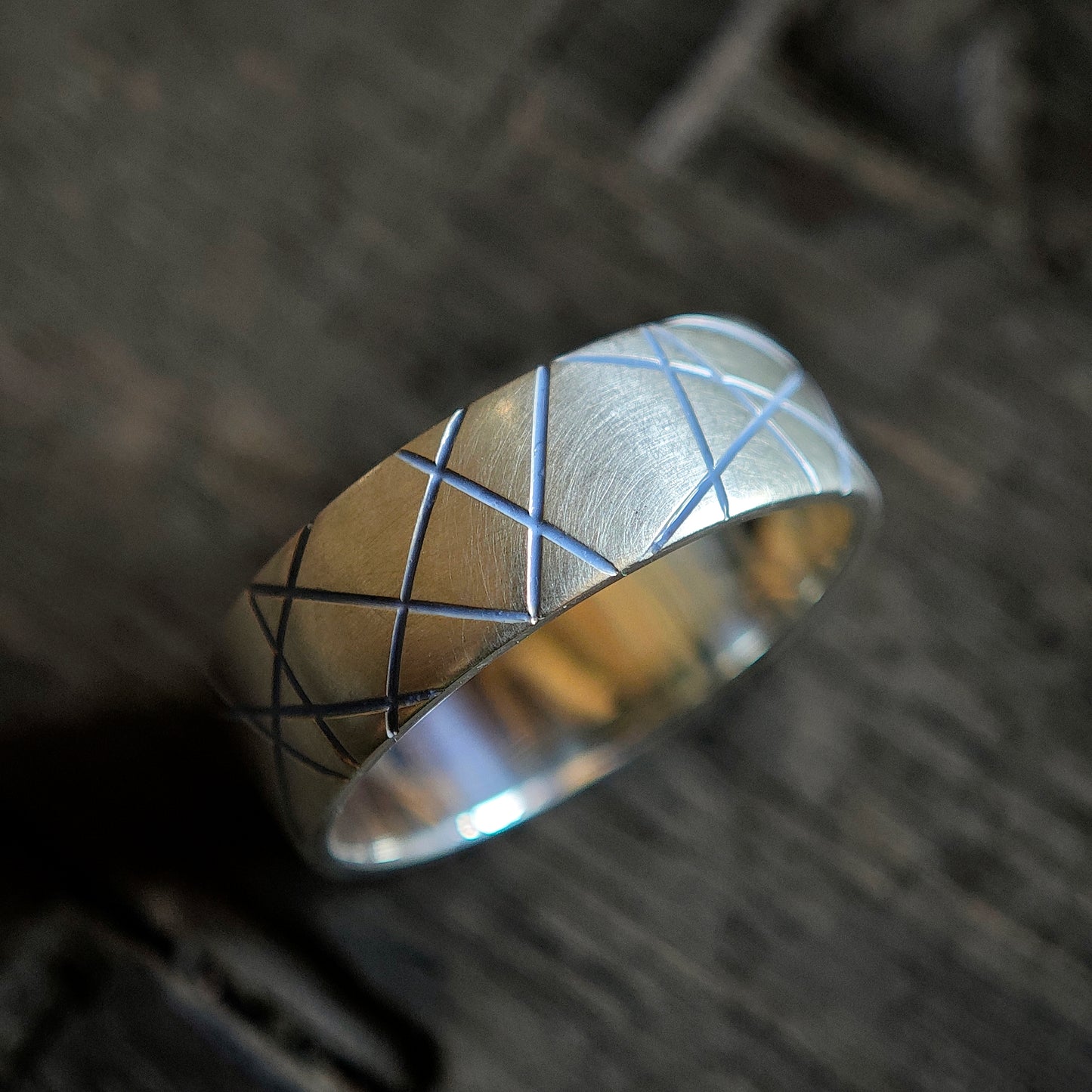 Ring :linea: | geometrisches Unikat aus Silber mit Farbakzent