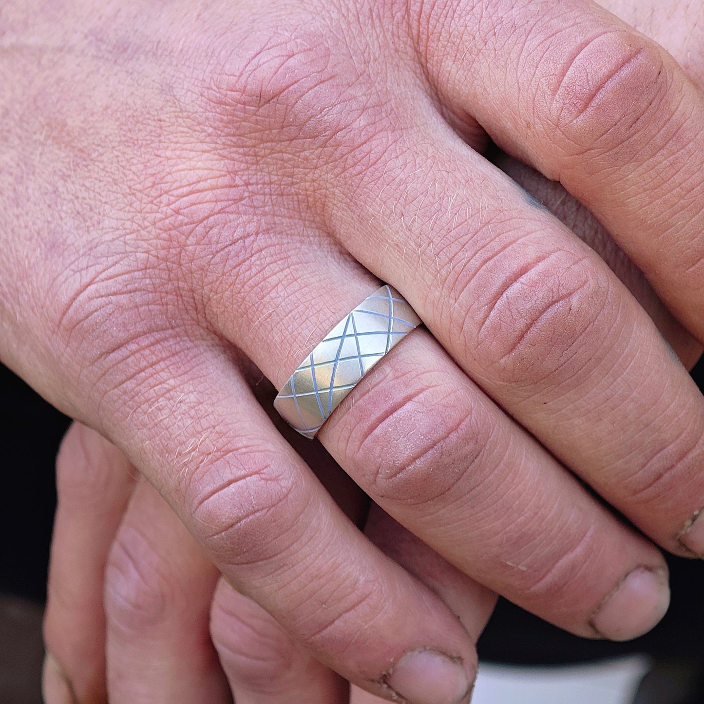 Ring :linea: | geometrisches Unikat aus Silber mit Farbakzent