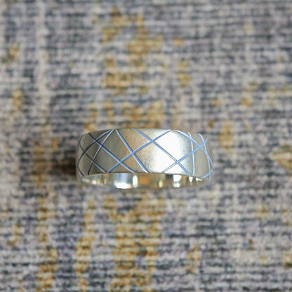 Ring :linea: | geometrisches Unikat aus Silber mit Farbakzent