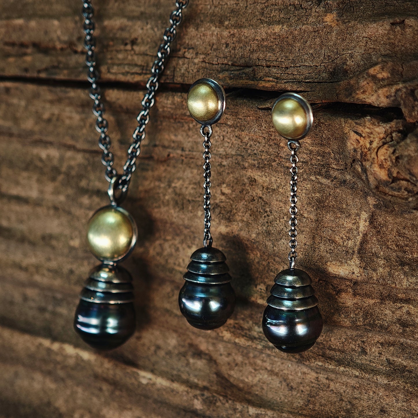 Schmuckset :arcana: | Ohrschmuck & Halsschmuck mit Tahiti-Perlen