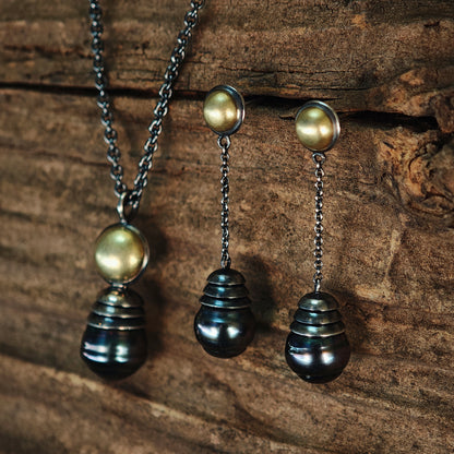 Schmuckset :arcana: | Ohrschmuck & Halsschmuck mit Tahiti-Perlen