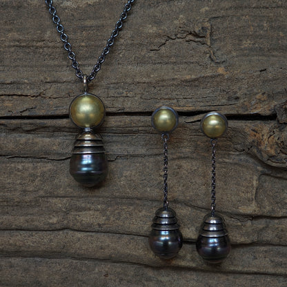 Schmuckset :arcana: | Ohrschmuck & Halsschmuck mit Tahiti-Perlen