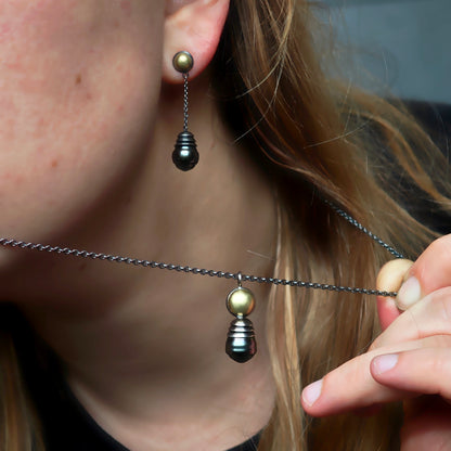Schmuckset :arcana: | Ohrschmuck & Halsschmuck mit Tahiti-Perlen