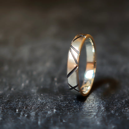 Ring :linea: | Silberring mit oxidiertem Linienbild