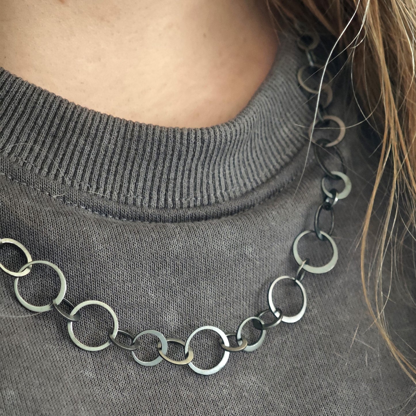 Halsschmuck :circles: | Rhythmus aus oxidiertem Silber