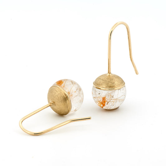 Ohrschmuck :juice: | Unbeschwerte Eleganz in Gelbgold mit Rutilquarz