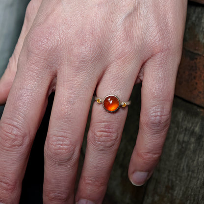 Schmuckset :lava: | Ring & Armschmuck aus Silber mit Karneol & Feueropal