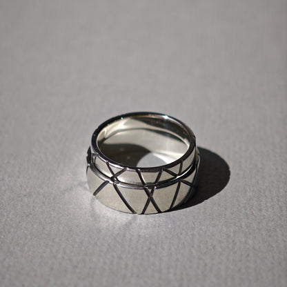Partnerringe :linea: | Ring-Paar mit ineinanderlaufenden Linien