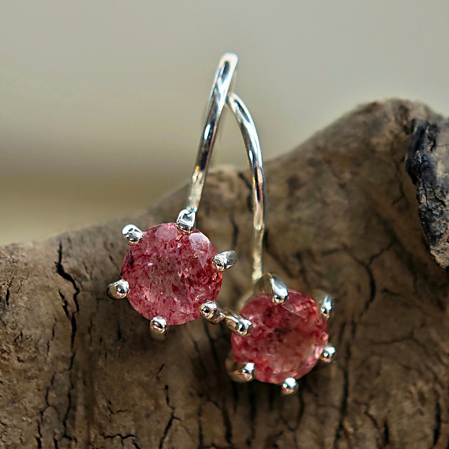 Ohrschmuck :malwina: | Rote Sprenkel in massivem Silber