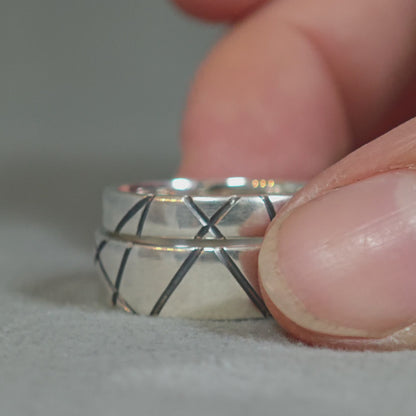 Partnerringe :linea: | Ring-Paar mit ineinanderlaufenden Linien