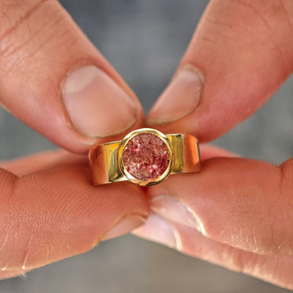 Ring :queen: | Feminines Statementpiece mit Erdbeerquarz