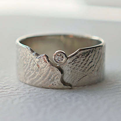 Ring :landschaft: | Massives Silber-Unikat mit brillantem Akzent