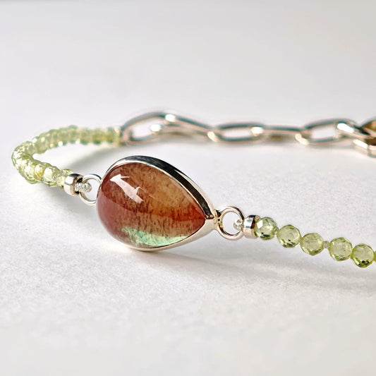 Armschmuck :via+: | Peridot-Reihe mit Andesin-Center-Piece