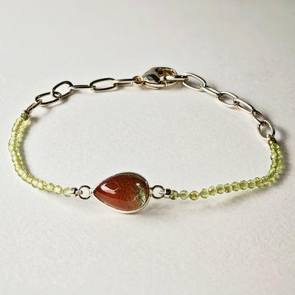 Armschmuck :via+: | Peridot-Reihe mit Andesin-Center-Piece