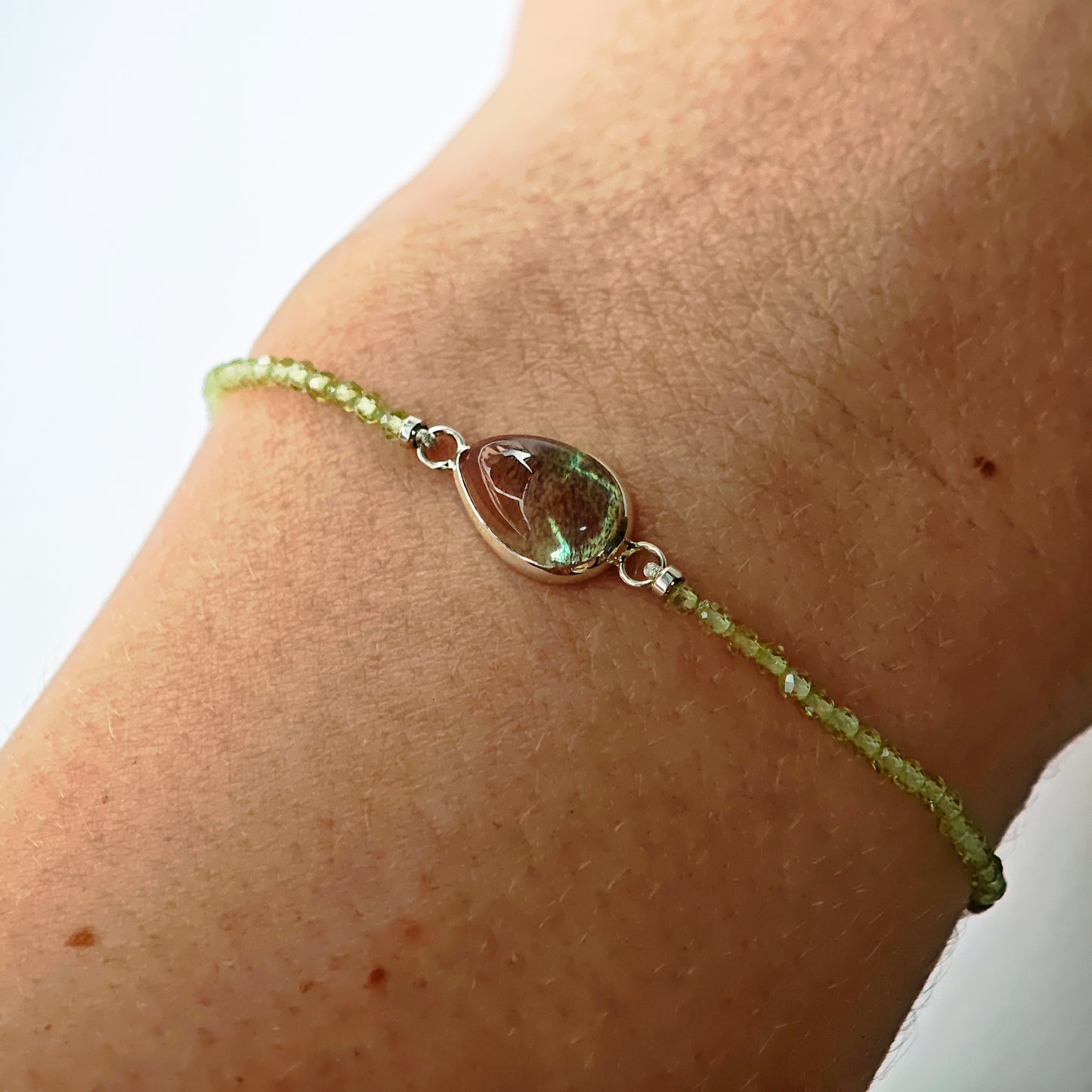 Armschmuck :via+: | Peridot-Reihe mit Andesin-Center-Piece