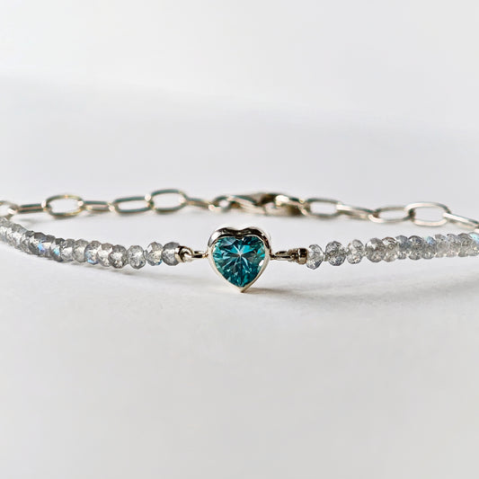Armschmuck :via+: | Labradorit-Reihe mit Topas-Center-Piece